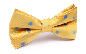 Yellow Bow Tie with Light Blue Polka Dots