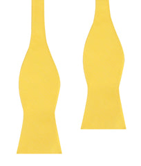 Yellow Grain Slub Self Bow Tie