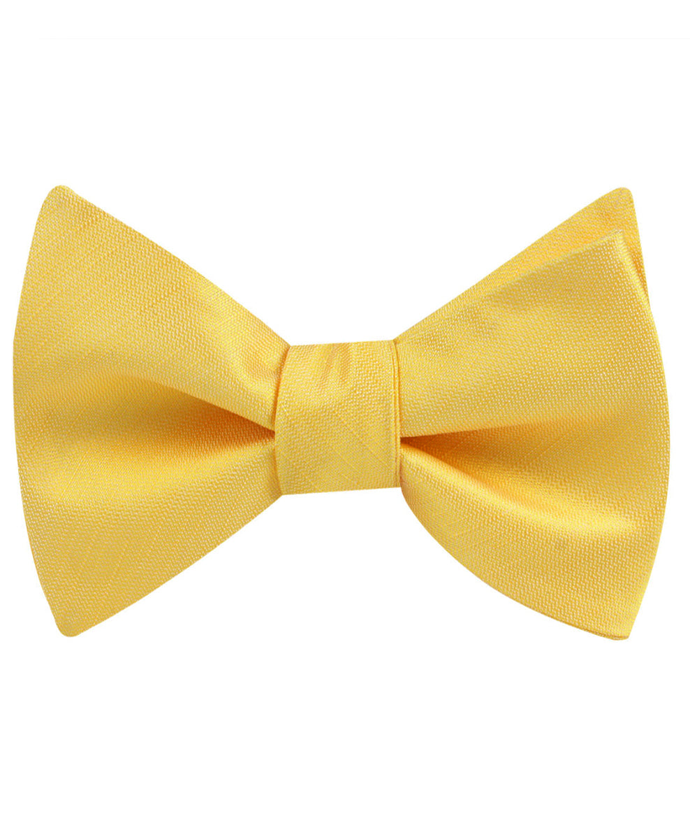 Yellow Grain Slub Self Tie Bow Tie