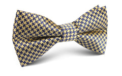 Yellow Houndstooth Bow Tie