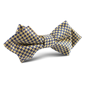 Yellow Houndstooth Diamond Bow Tie