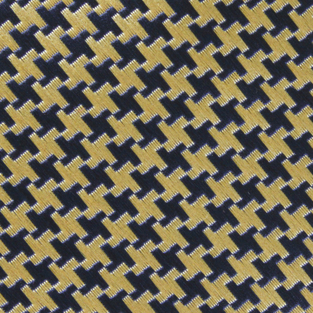 Yellow Houndstooth Fabric Pocket Square