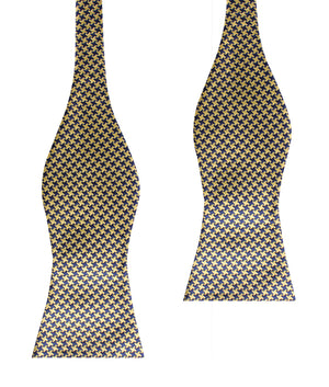 Yellow Houndstooth Self Bow Tie