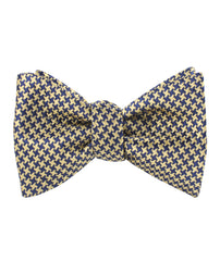 Yellow Houndstooth Self Tied Bowtie