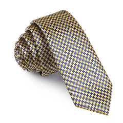 Yellow Houndstooth Skinny Tie