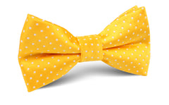Yellow Mini Polka Dots Bow Tie