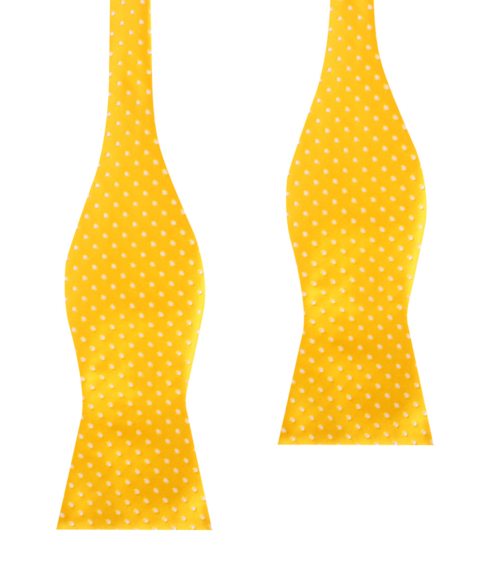 Yellow Mini Polka Dots Self Bow Tie