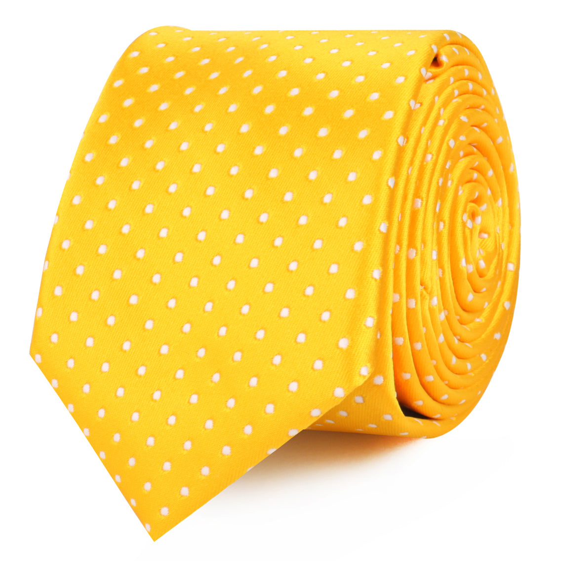 Yellow Mini Polka Dots Skinny Ties