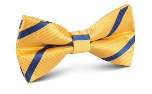 Yellow Pencil Stripe Bow Tie