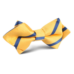 Yellow Pencil Stripe Diamond Bow Tie