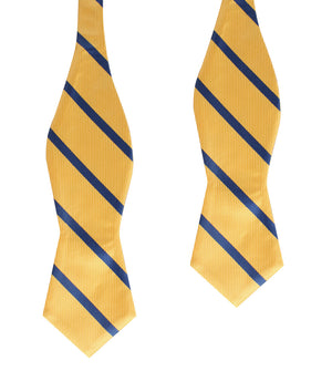 Yellow Pencil Stripe Diamond Self Bow Tie