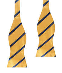 Yellow Pencil Stripe Self Bow Tie