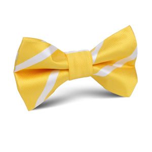 Yellow Striped Kids Bow Tie