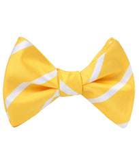 Yellow Striped Self Tie Bow Tie
