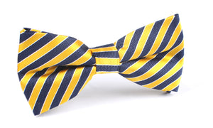 Yellow and Navy Blue Diagonal - Bow Tie