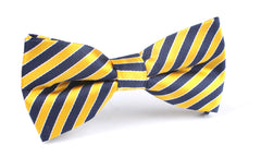 Yellow and Navy Blue Diagonal Bow Tie OTAA