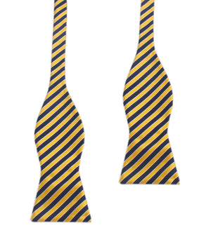 Yellow and Navy Blue Diagonal - Bow Tie (Untied)