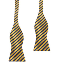 Yellow and Navy Blue Diagonal Bow Tie Untied X145 OTAA