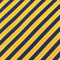 Yellow and Navy Blue Diagonal Fabric Bow Tie X145