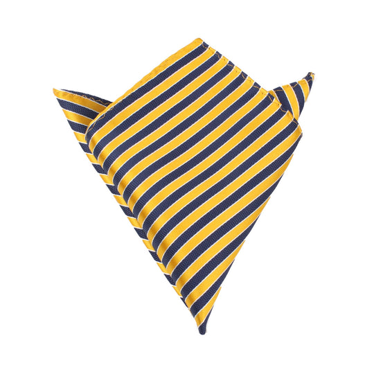 Yellow and Navy Blue Diagonal - Pocket Square