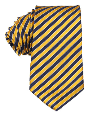 Yellow and Navy Blue Diagonal Tie