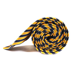 Yellow and Navy Blue Diagonal Tie Side View