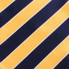 Yellow and Navy Blue Striped Fabric Self Tie Diamond Tip Bow Tie  X220