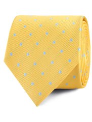 Yellow on Blue Pin Dots Necktie
