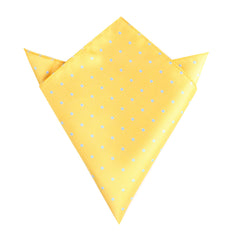 Yellow on Blue Pin Dots Pocket Square