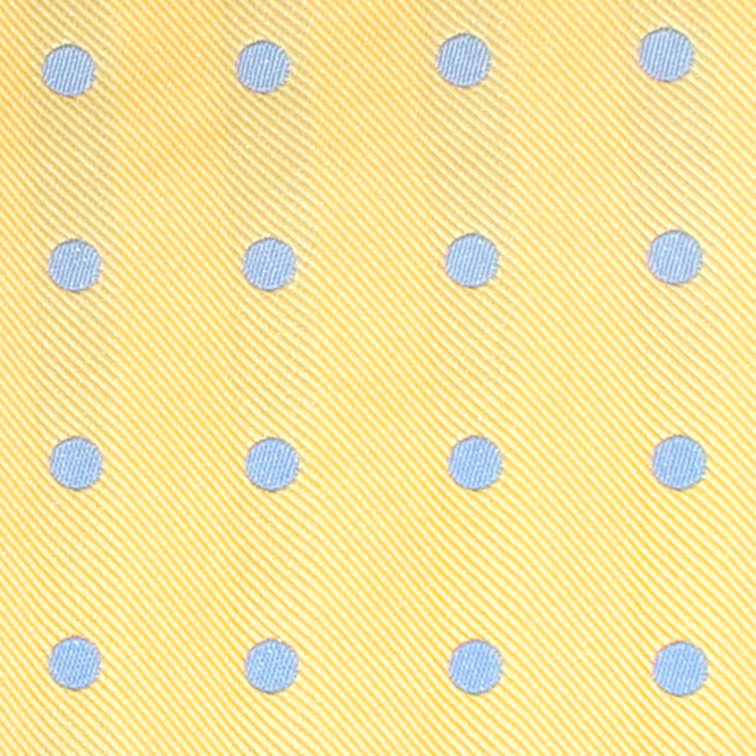 Yellow with Light Blue Polka Dots Fabric Self Tie Diamond Tip Bow Tie X691