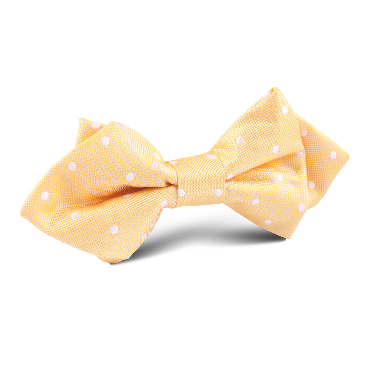 Yellow with White Polka Dots Diamond Bow Tie