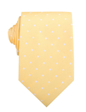 Yellow with White Polka Dots Necktie