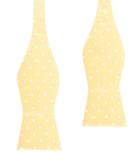 Yellow with White Polka Dots Self Tie Bow Tie