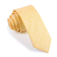 Yellow with White Polka Dots Skinny Tie