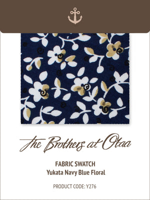 Fabric Swatch (Y276) - Yukata Navy Blue Floral