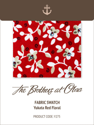 Fabric Swatch (Y275) - Yukata Red Floral