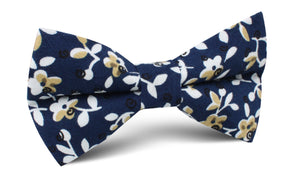 Yukata Navy Blue Floral Bow Tie