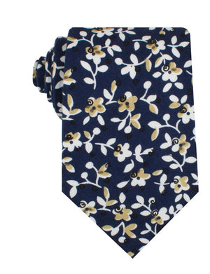 Yukata Navy Blue Floral Necktie