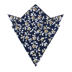 Yukata Navy Blue Floral Pocket Square