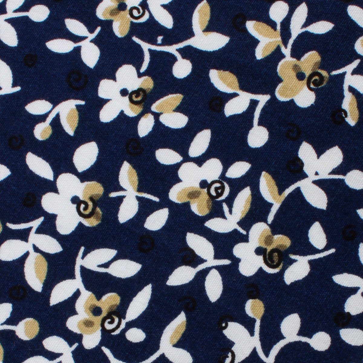 Yukata Navy Blue Floral Skinny Tie Fabric