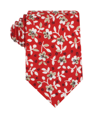 Yukata Red Floral Necktie