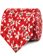 Yukata Red Floral Neckties