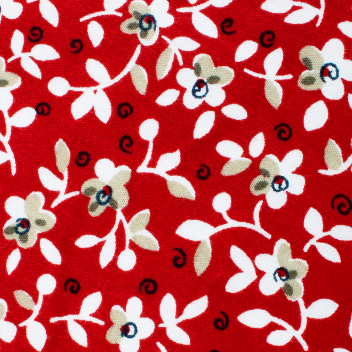 Yukata Red Floral Fabric Swatch