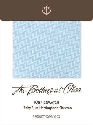 Fabric Swatch (Y108) - Baby Blue Herringbone Chevron