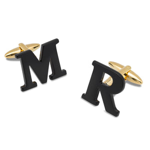 Black and Gold Personalised Cufflinks