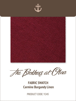 Fabric Swatch (Y245) - Carmine Burgundy Linen