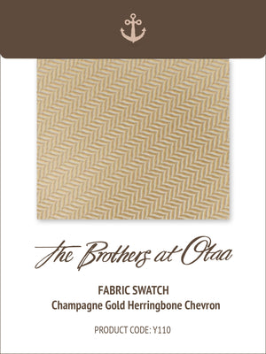 Fabric Swatch (Y110) - Champagne Gold Herringbone Chevron