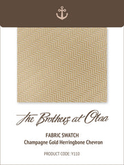 Champagne Gold Herringbone Chevron Y110 Fabric Swatch