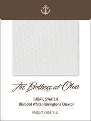 Diamond White Herringbone Chevron Y111 Fabric Swatch