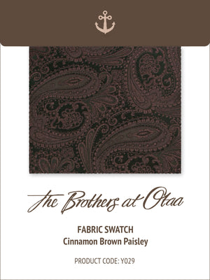 Fabric Swatch (Y029) - Cinnamon Brown Paisley